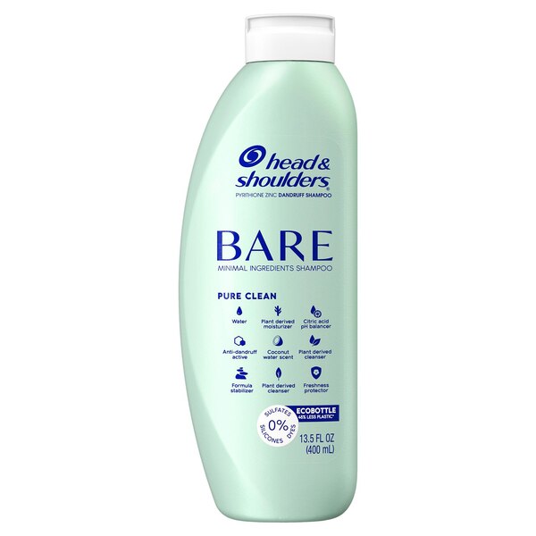 Head & Shoulders Bare Anti-Dandruff Shampoo, Pure Clean, 13.5 OZ